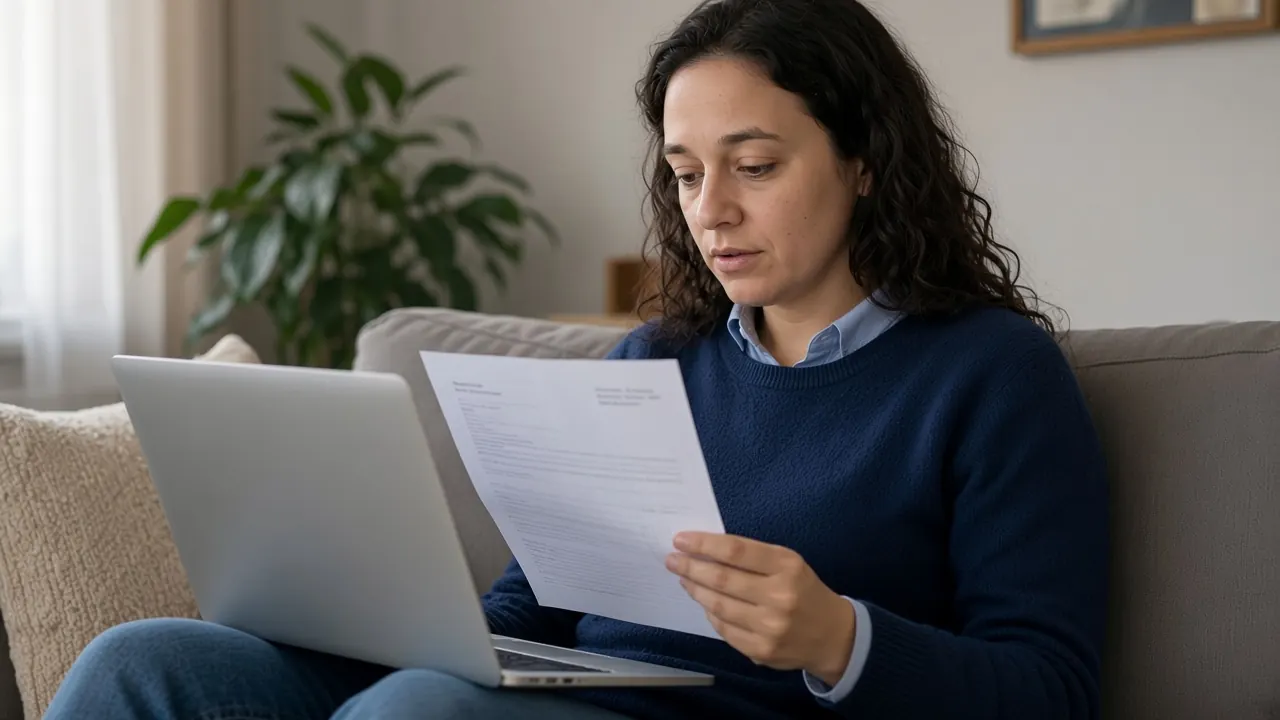 Professionista confronta fattura PDF e schermo laptop per scegliere l’app giusta