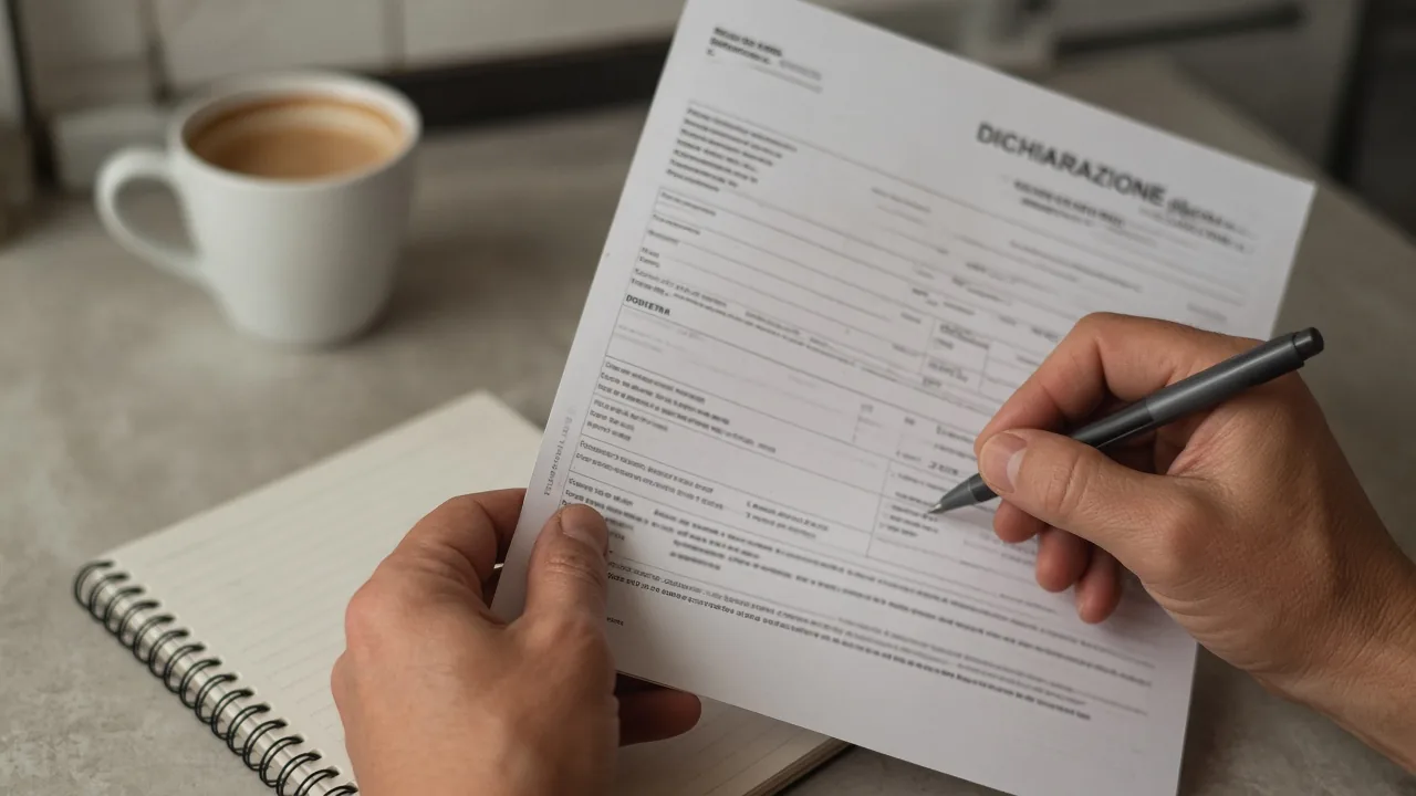Mani con documenti e penna su tavolo: tenere traccia di codice univoco e scadenze del bonus psicologo