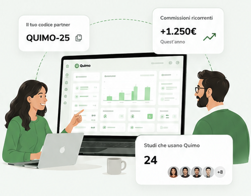 Partner Quimo: codice personale, commissioni e studi segnalati